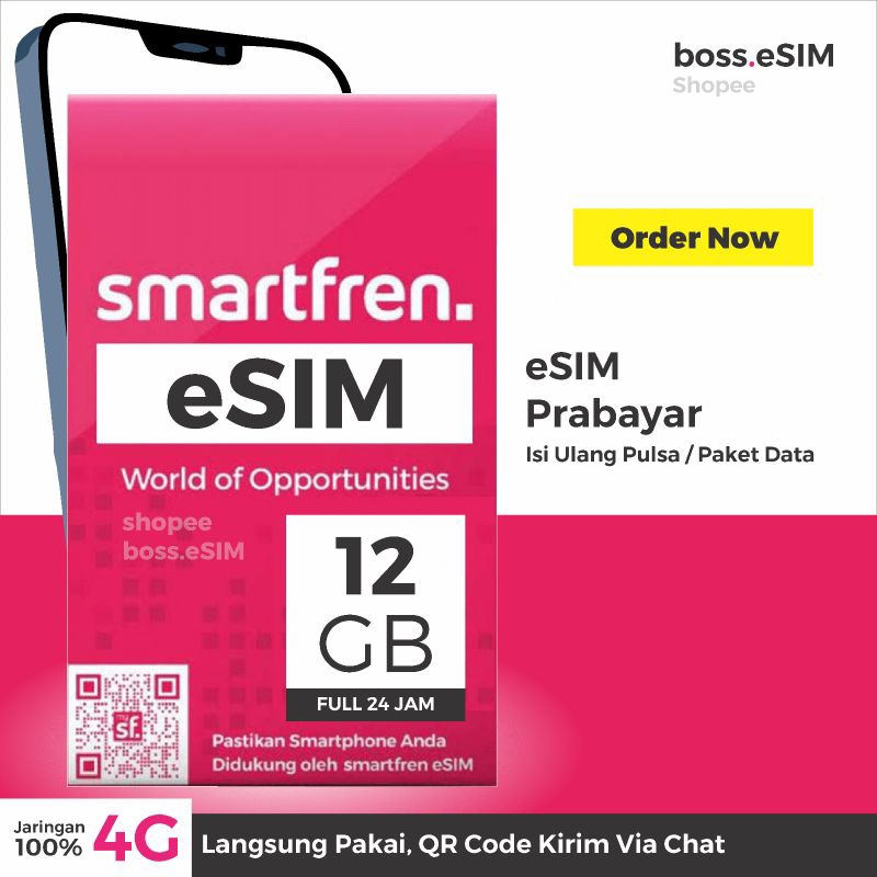 Perdana eSIM smartfren (Free Ongkir)