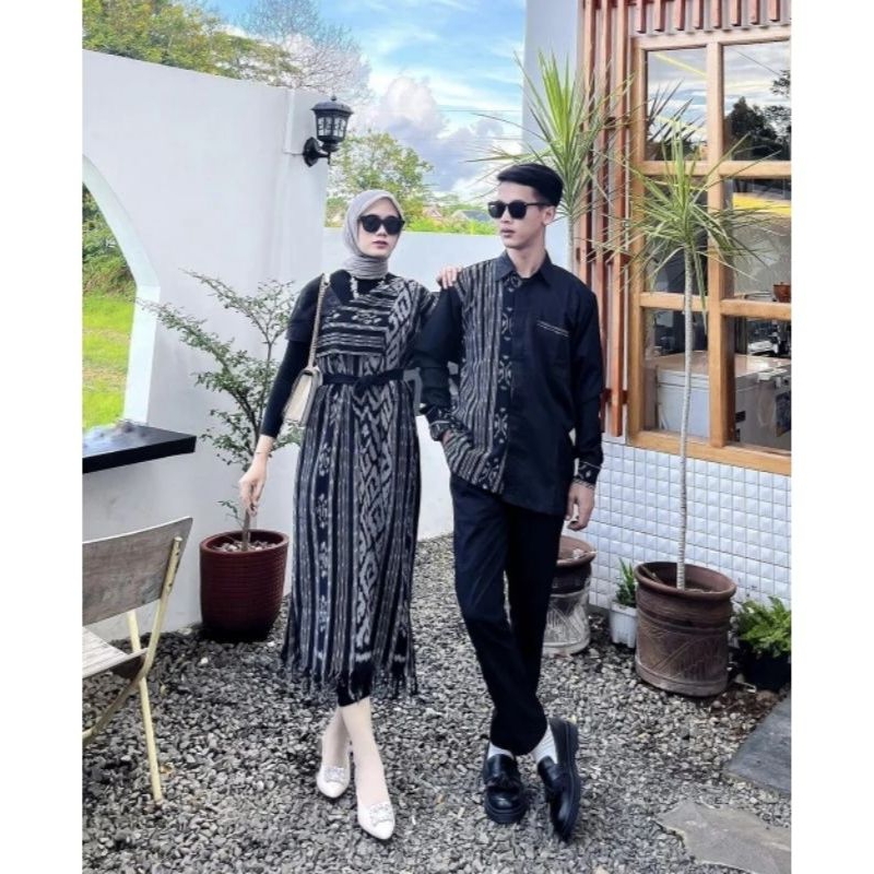 READY STOK DRESS AURORA TENUN COUPLE HITAM COUPLE TENUN PREWEDDING COUPLE LEBARAN