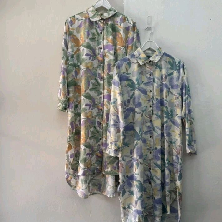 Tunik bunga cantik oversize Eve muslim import Bangkok