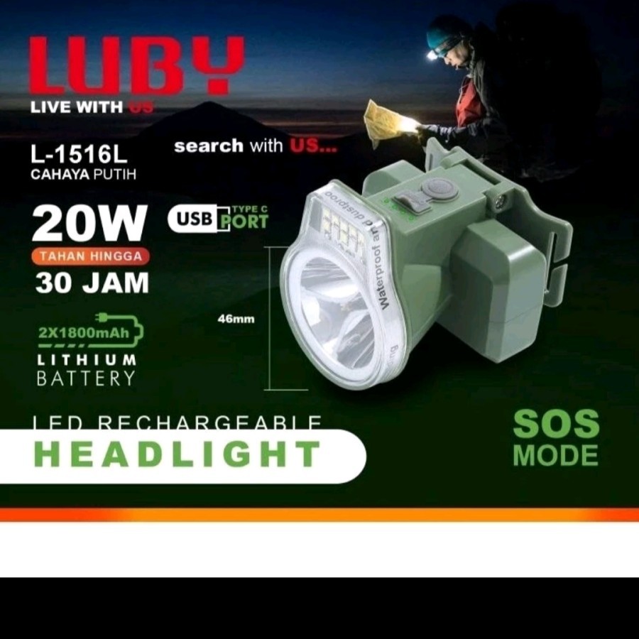 Senter Kepala Luby L1516L L 1516L 20watt 20w L 1516 L1516