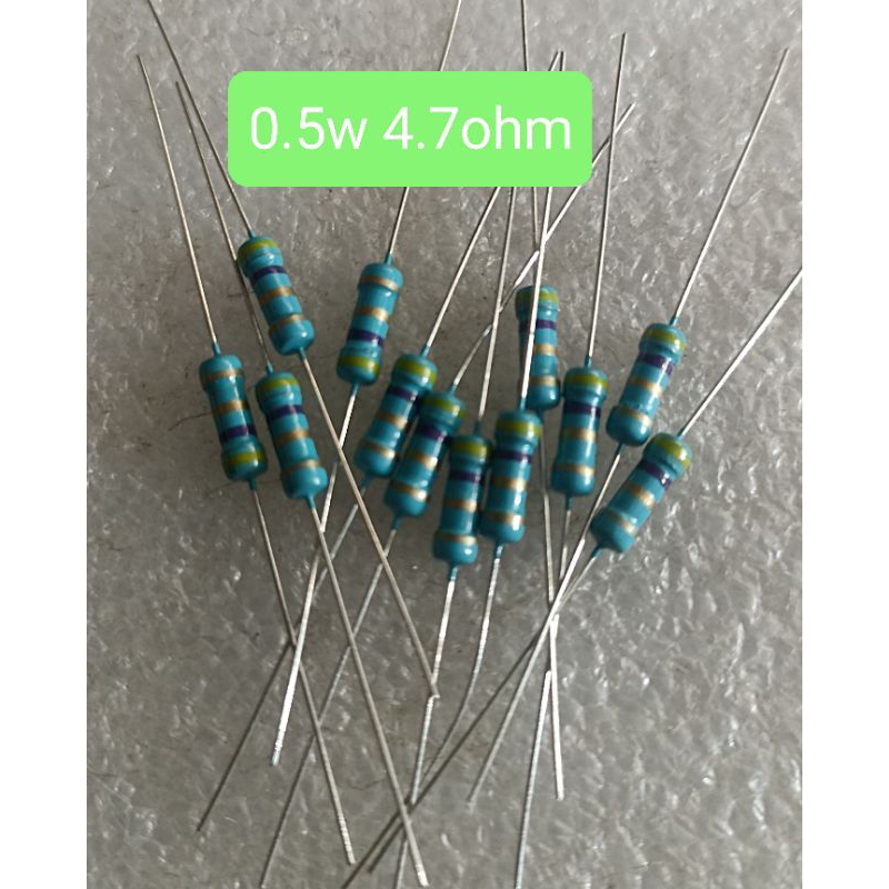 10BUAH RESISTOR 0.5W 4.7 OHM SETENGAH WATT 4R7 OHM 4R7OHM 0.5WATT