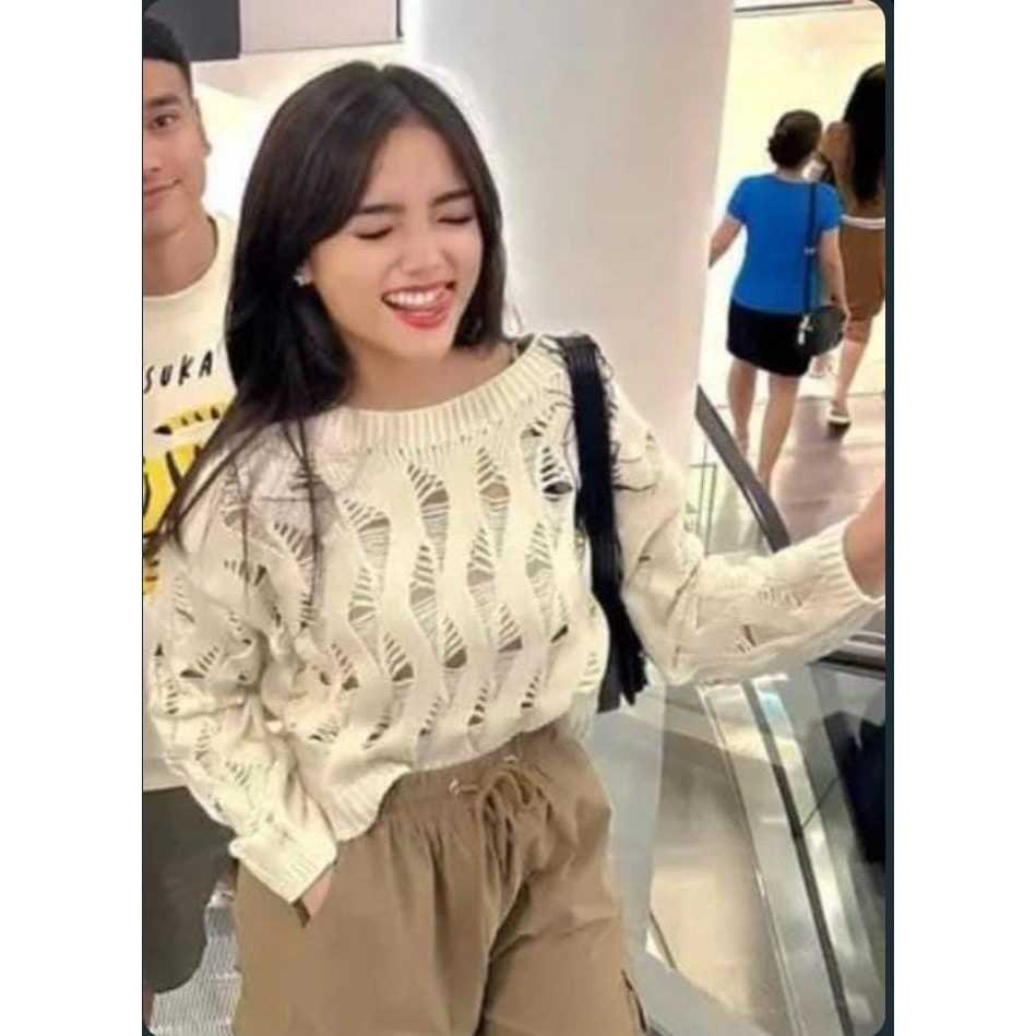 FX SHOP SWEATER FUJI 2in1 JARING + INNER RAJUT PREMIUM