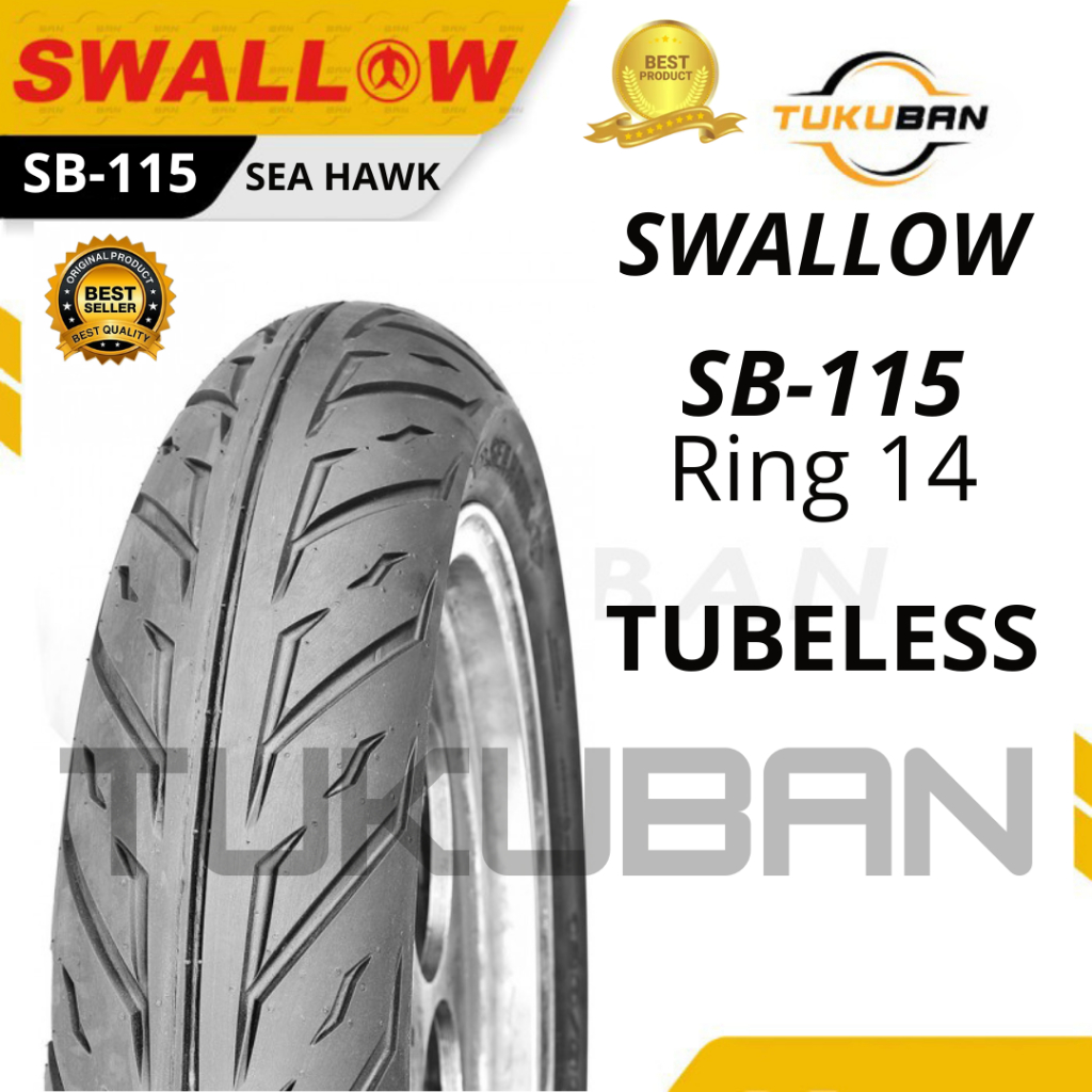 Ban Luar Motor Swallow SB 115 SEA HAWK Ring 14 Tubeless - 100/70-14 110/70-14 120/70-14