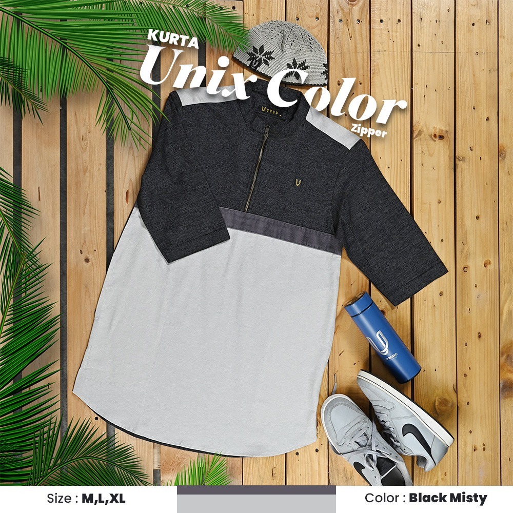 UHUD Kurta Unix 3 Color Zipper Sleting ORIGINAL PREMIUM Quality / Baju Koko Pakistan Pria Terbaru / 