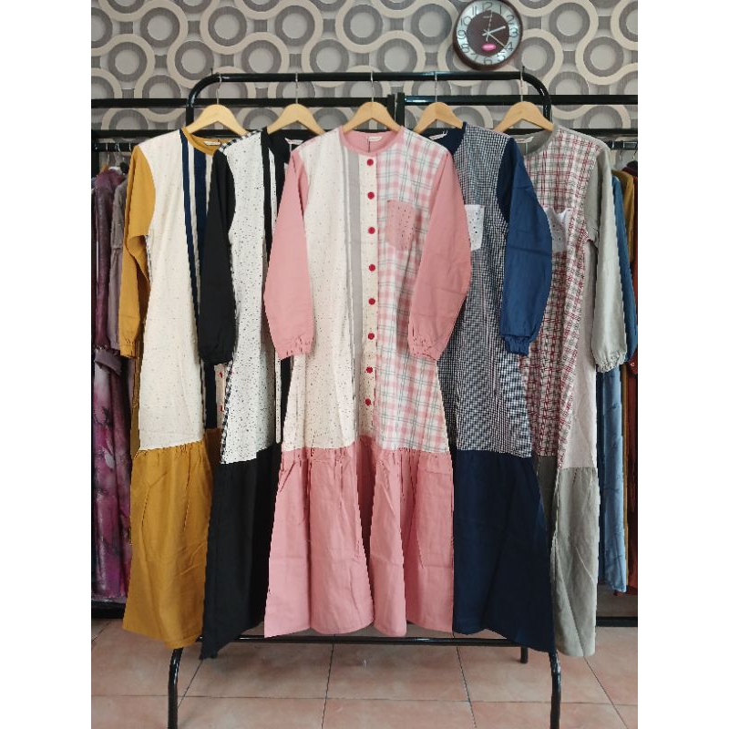 Gamis Linen kotak