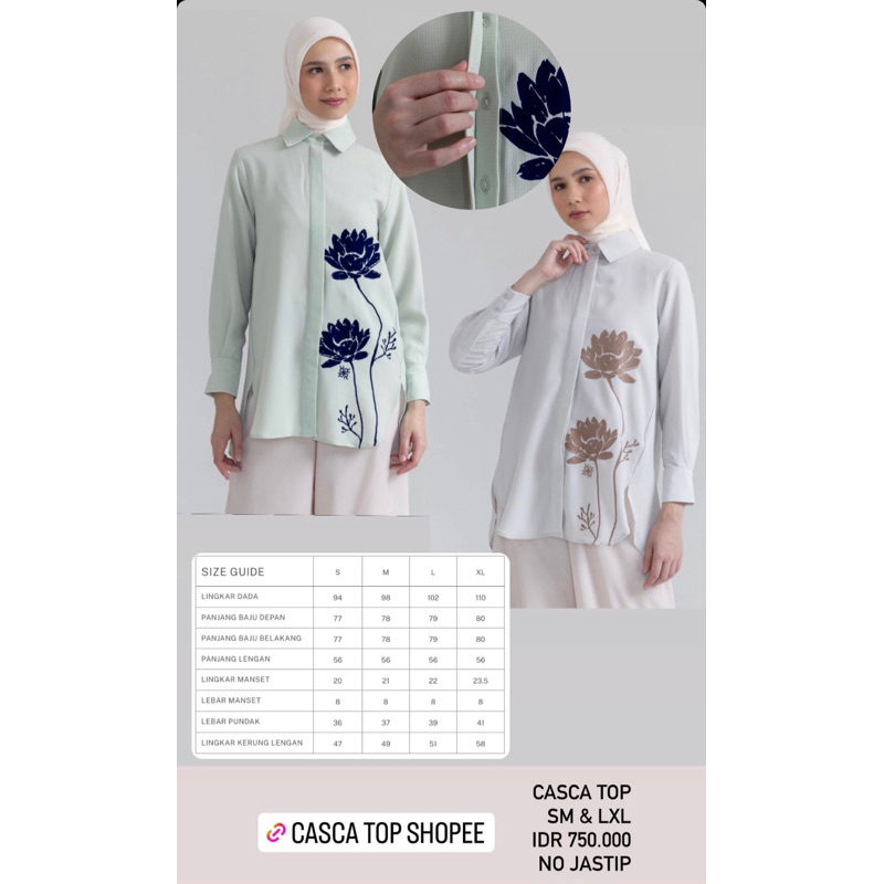 Casca Top Riamiranda Work Riamiranda Atasan Wanita Blouse Kemeja RM Ria Miranda
