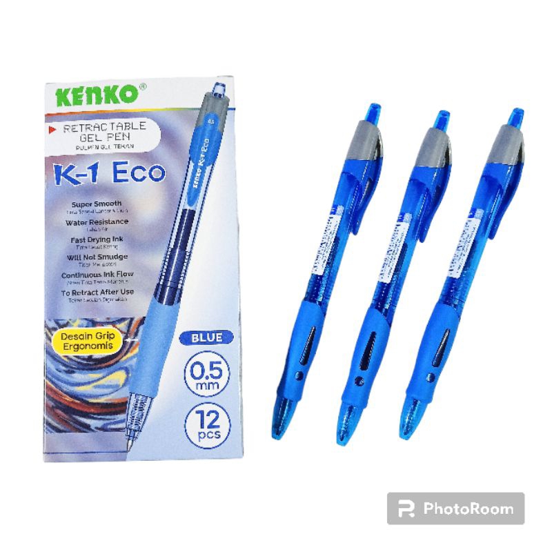 1 Pack Pulpen Gel Kenko K1 Eco 0,5mm Gel Pen Kenko K1 Eco Murah