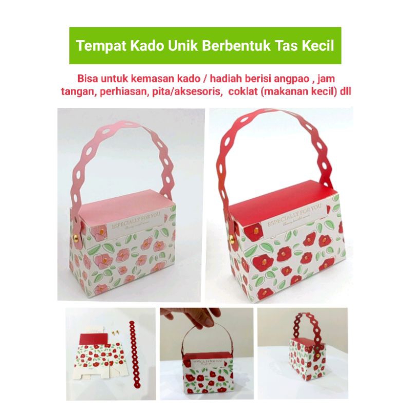 

Kotak Kado / Hadiah / Souvenir / Hantaran berbentuk Tas Lucu