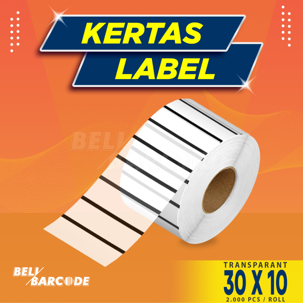 

Label Sticker Transparan 30 x 10 mm Kertas Transparant 30x10mm 1 Line