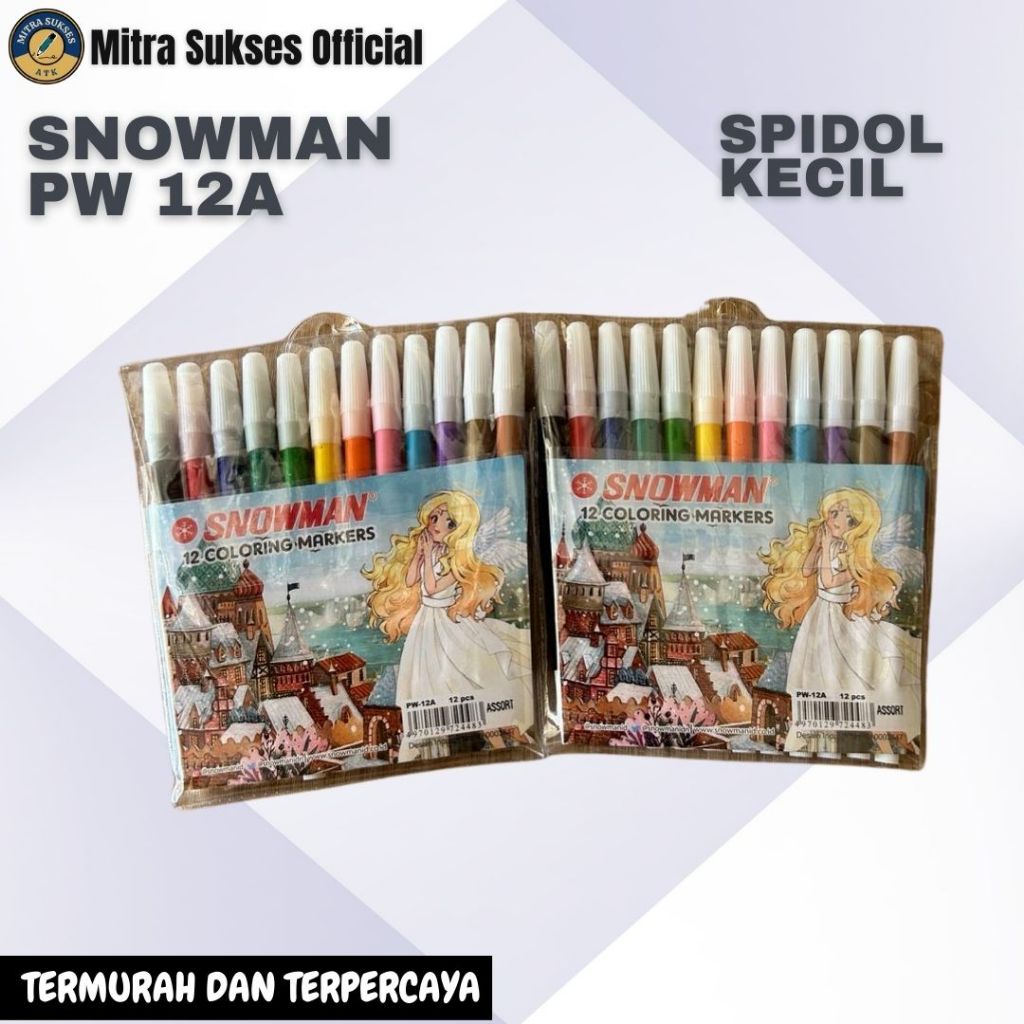 

SPIDOL SNOWMAN KECIL 12 WARNA