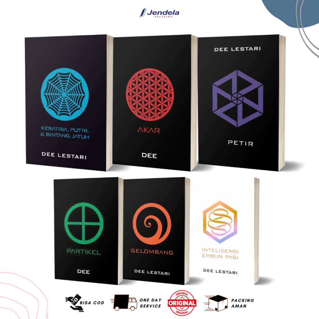 xansbaraka - novel supernova dee lestari paket lengkap: kpbj, petir, akar, partikel, gelombang,