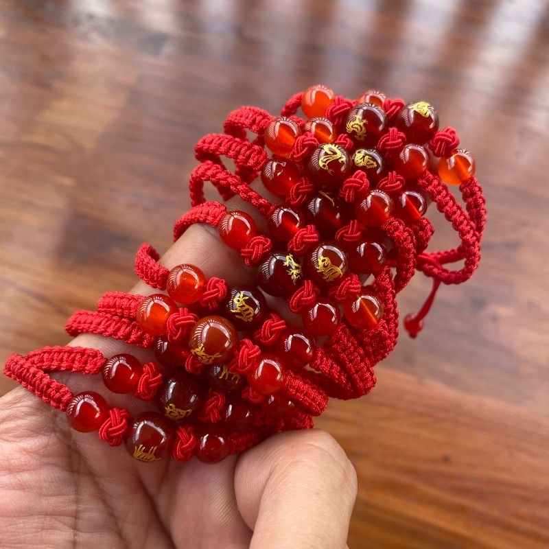 Gelang Tali Merah 12 shio/Gelang Anyam Tali Merah Mute Gambar Shio