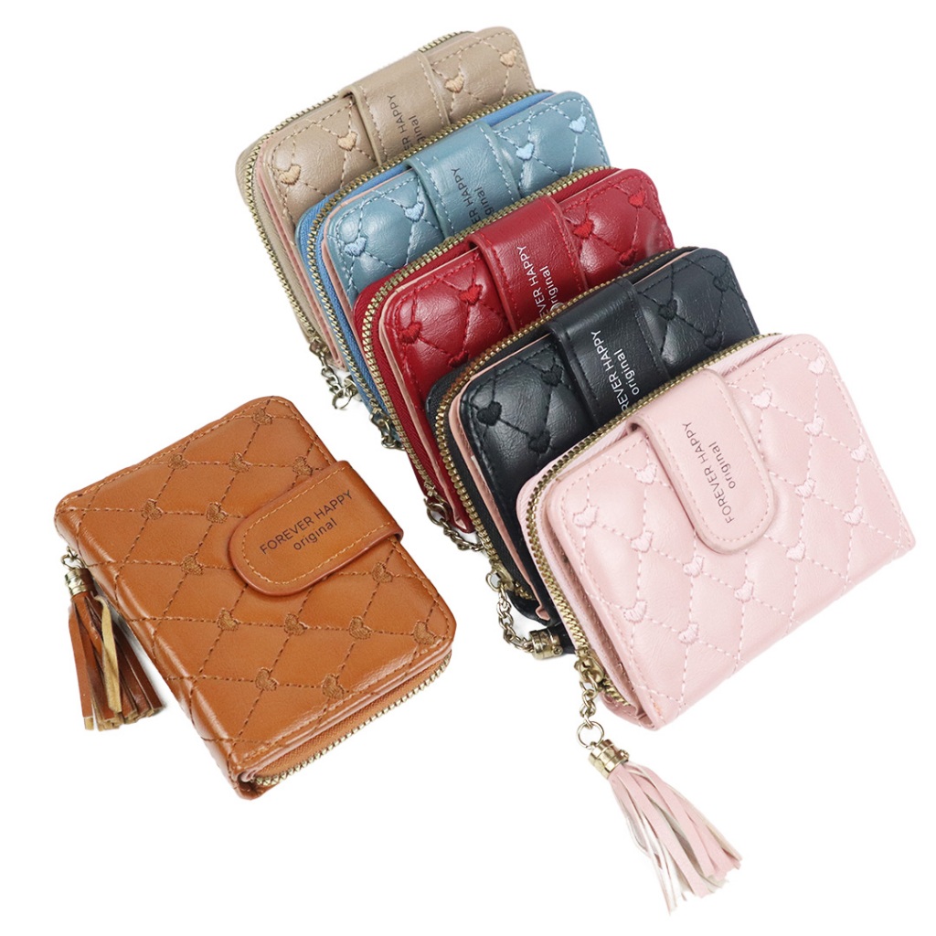 DOMPET KARTU WANITA MOTIF LOVE FOREVER HAPPY/ DOMPET CARD RUMBAI - L-206