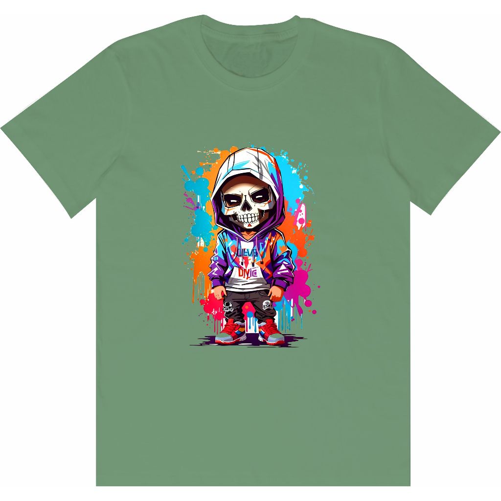 Baju sehari hari kaos gaul cewek cowok SKULL HOODIE PURPLE DTFAA99064