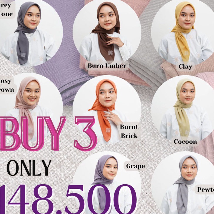 Restu Anggraini  Cairo Voal Scarf Hijab Segiempat Polos xtu