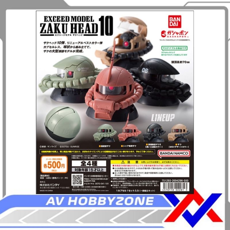 Gachapon Exceed Model Zaku Head 10 Bandai