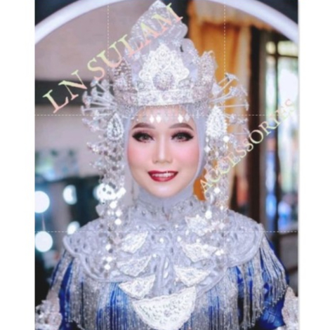 Teratai Dada Adat Terbaru Payet Jepang Aksesoris pengantin wanita Muslimah dan pria budaya Indonesia