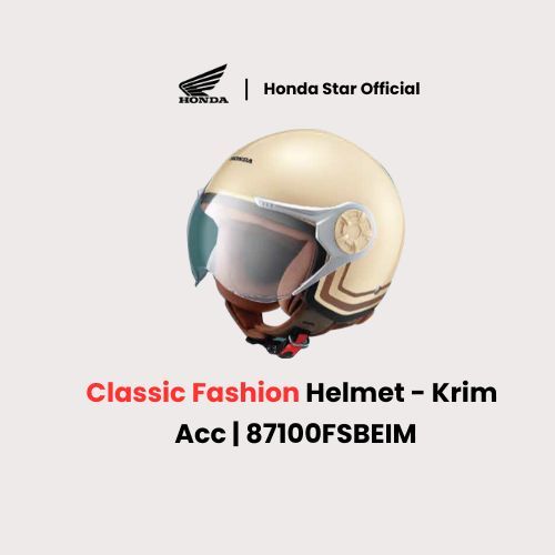 Honda ORI Fashion SNI Half Face Helm Helmet - KREM