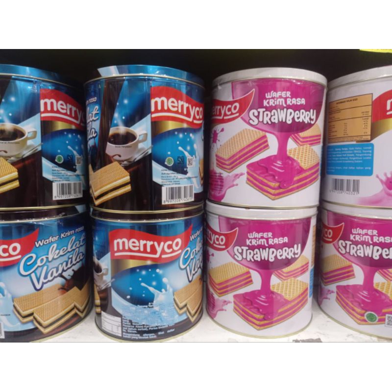 

Merryco wafer krim rasa kemasan kaleng