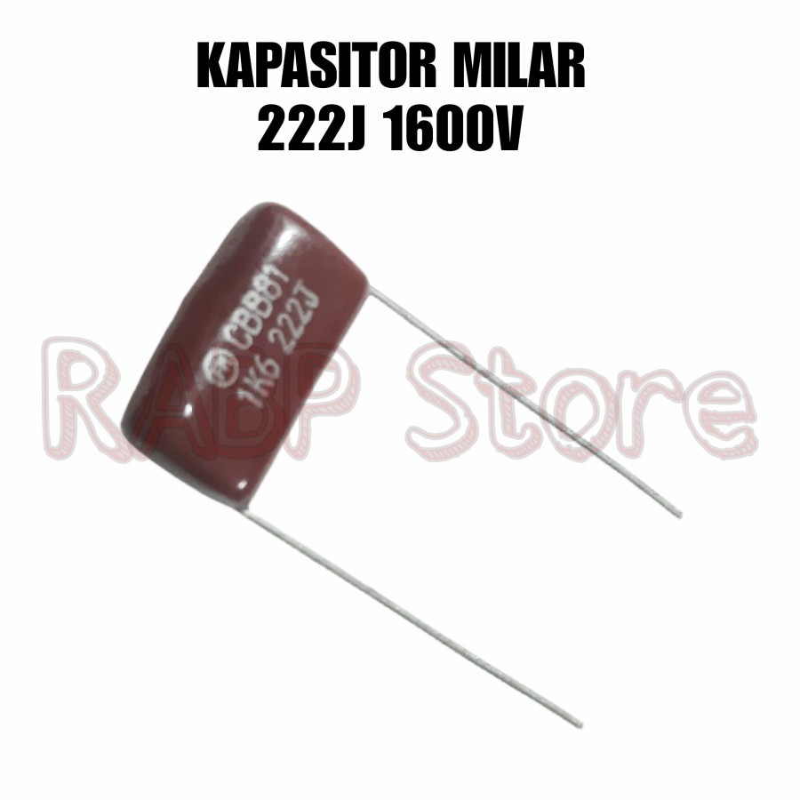 5X KAPASITOR MILAR 222J 1600V - MYLAR 222J 1600V - MILAR 222 1600V DAPAT 5PCS MYLAR CBB81 222J 1600V