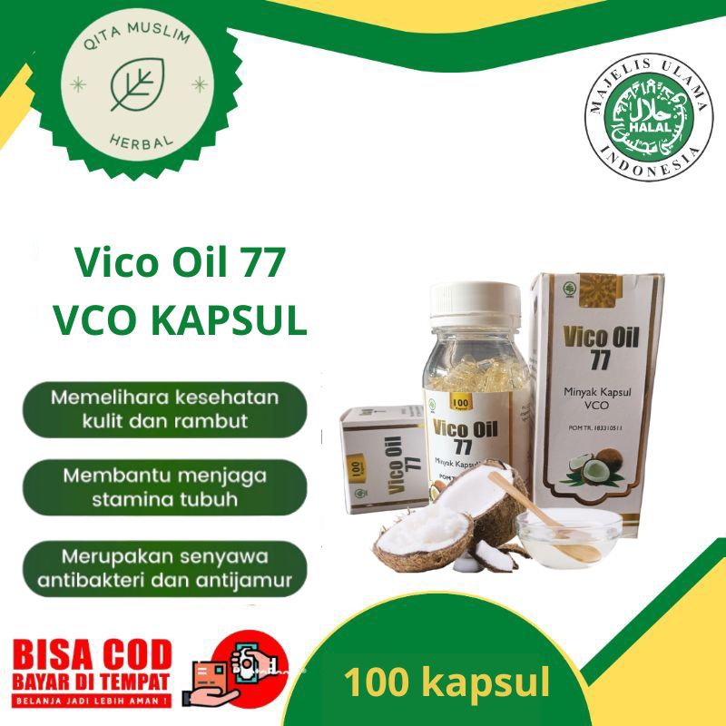 VCO kapsul - Vico oil 77 - Virgin coconut oil 100 kapsul