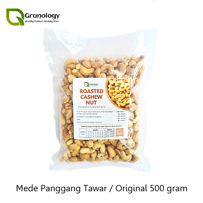 

Roasted Cashew Nut / Kacang Mede Oven Pure Original Sehat (500 gram) by Granology