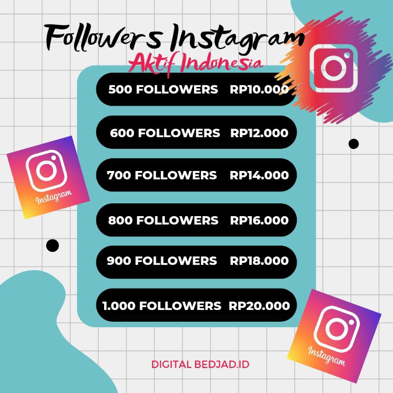 FOLLOWERS INSTAGRAM INDONESIA AKTIF+BONUS. AKUN REAL AKTIF INDONESIA