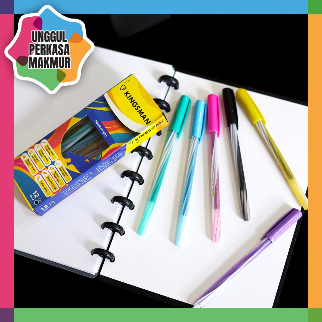 

Pulpen Lilin 1 pack isi 12pcs Ballpoint Ulir Tinta Hitam Murah ATK