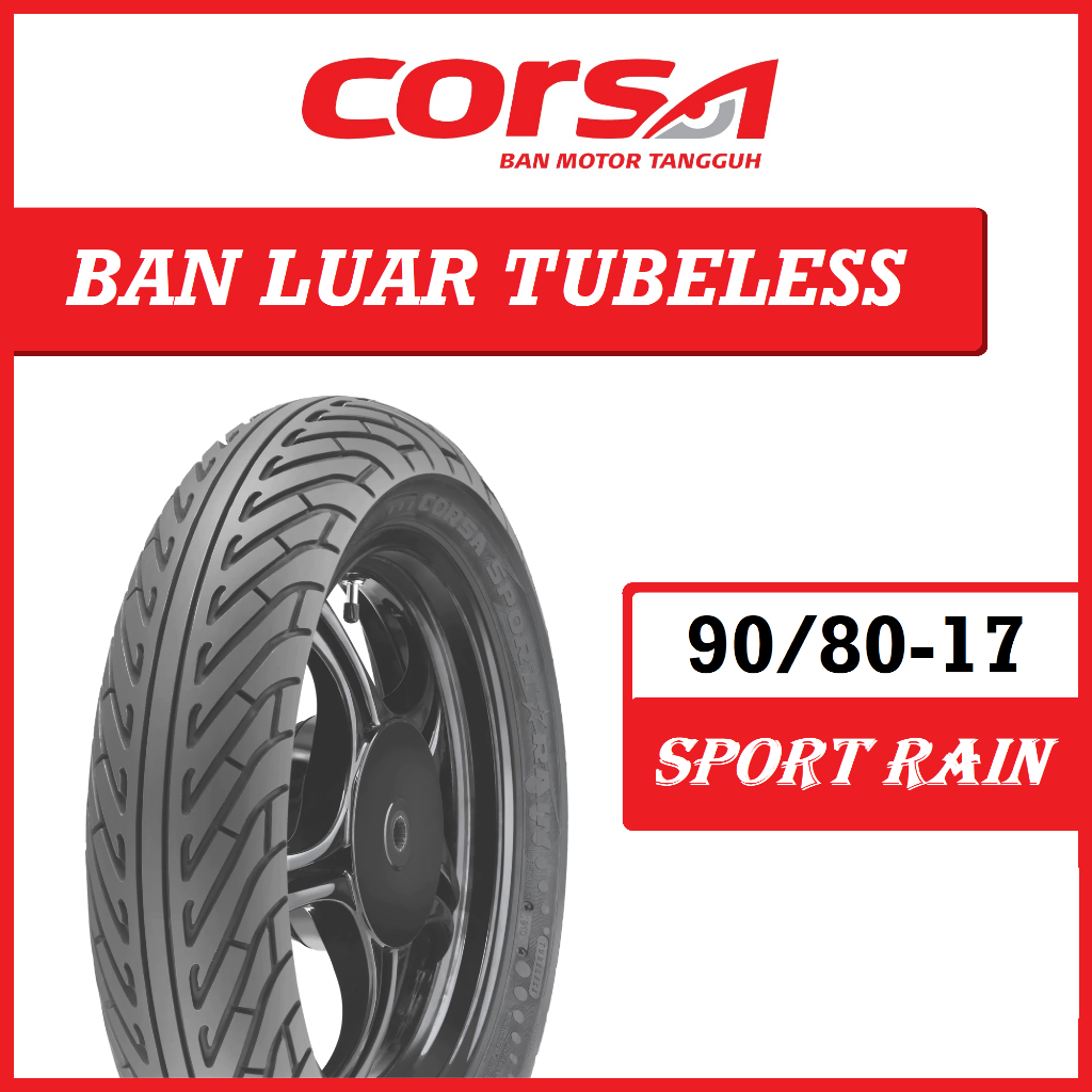 Ban Tubeless 90/80-17 SPORT RAIN CORSA
