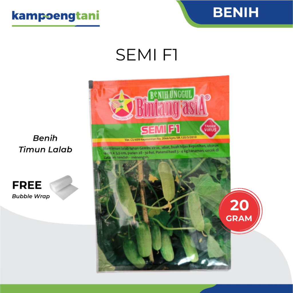 Kampoeng Tani - Benih Timun Semi F1 20 gram Bibit Timun Lalap Bintang Asia