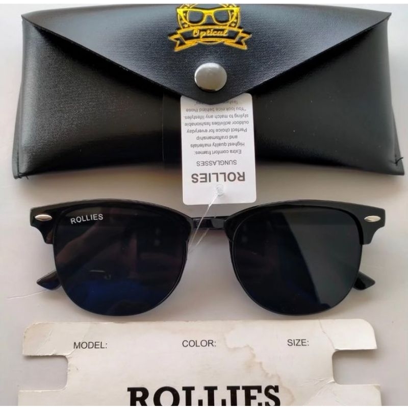 Clubmaster Vintage Sunglasses 80sBrand: ROLLIES
Made in China
Frame besi black metal kombinasi optyl