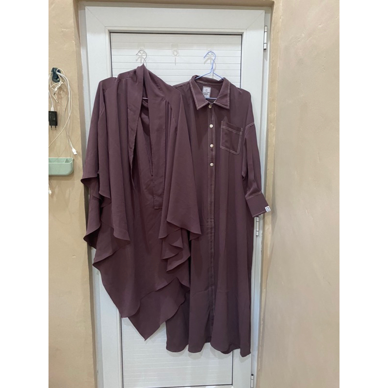 kemejabaya mina L eggplant dress gamis