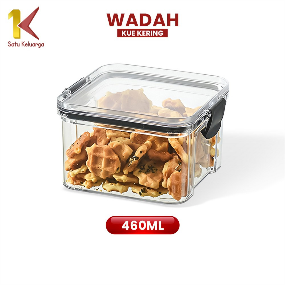 Satu Keluarga Toples Lebaran Kotak Bening 460ML C1043 Snack Food Container Kue Kering / Kotak Penyim