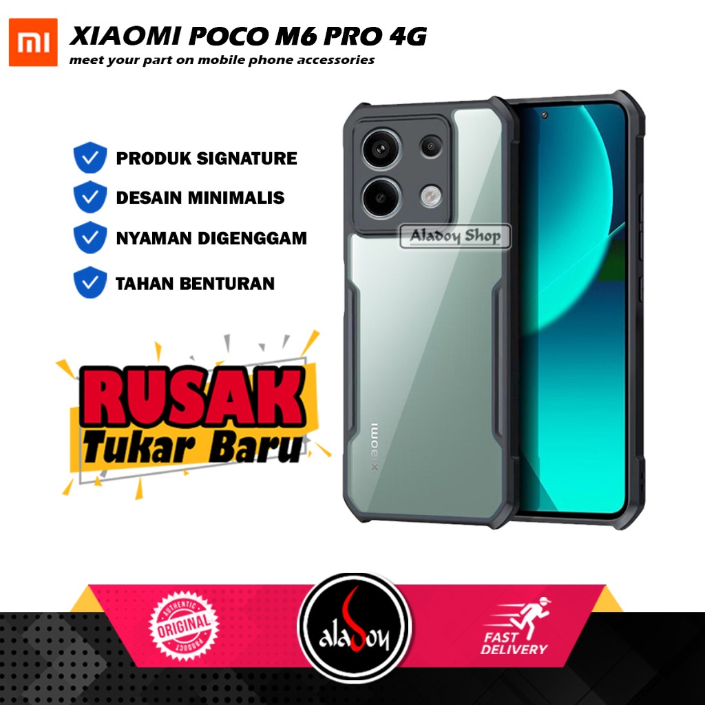Case Xiaomi Poco M6 Pro 4G Hardcase Armor Fushion Premium Casing