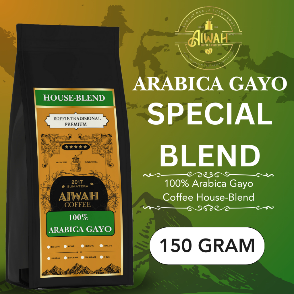 

Biji Kopi Bubuk Special Blend 100% Arabika Gayo Aiwah 150gr