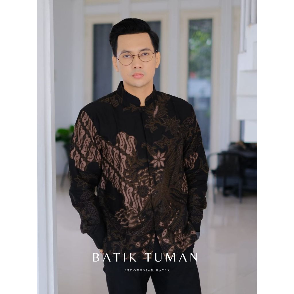 KOKO SABIAN  MOCCA Baju Muslim Pria Dewasa Lengan Panjang Warna Black Choco