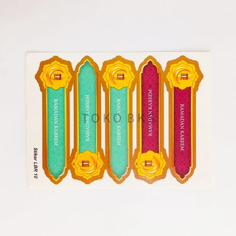 

stiker lebaran panjang UK 11x3.5 merah hijau