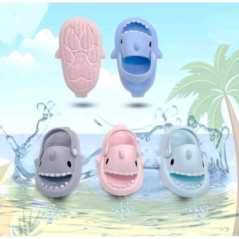 Sandal Cipung Selop Karet Jelly Anak Perempuan Laki-Laki Prewalker Hiu Sandal Selop Tali Belakang Sh