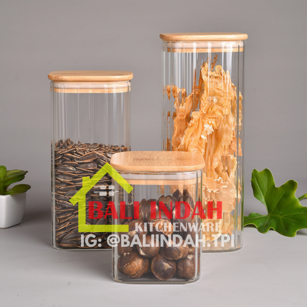 Toples Kaca Tutup BAMBU Petak Motif ULIR