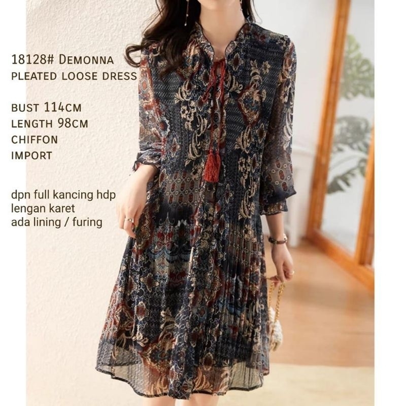 demonna pleated loose dress import