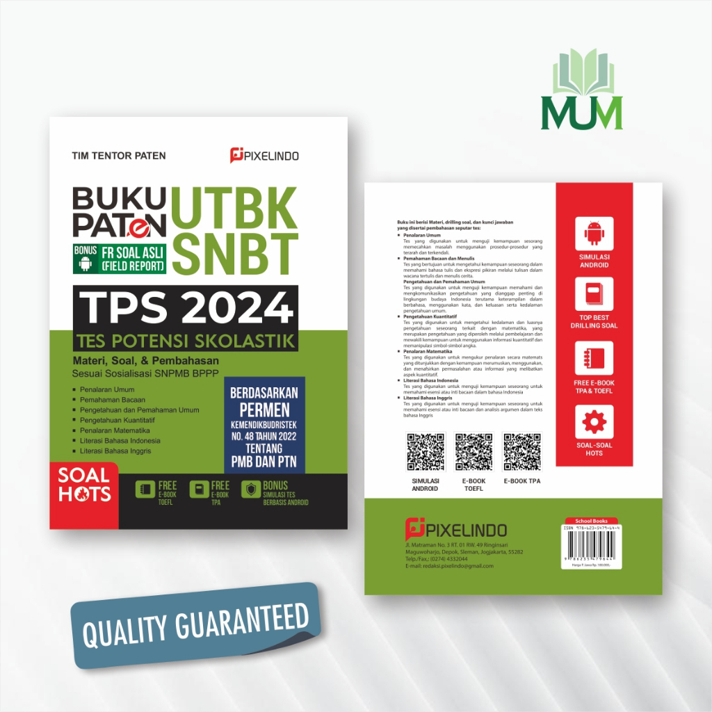 BUKU PATEN UTBK SNBT TPS 2024 -Tim Tentor Paten