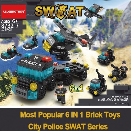 Balok Susun Mobil SWAT 6 in 1 LEGO 123 Bricks