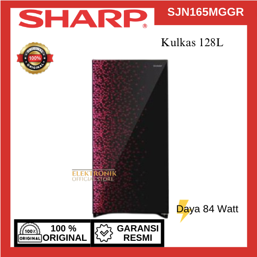 SHARP KULKAS 1 PINTU SJX165MGGR 128L/SJX-165MGGR/SJX 165MGGR/SHARP KULKAS 1 PINTU/SHARP KULKAS LOW W