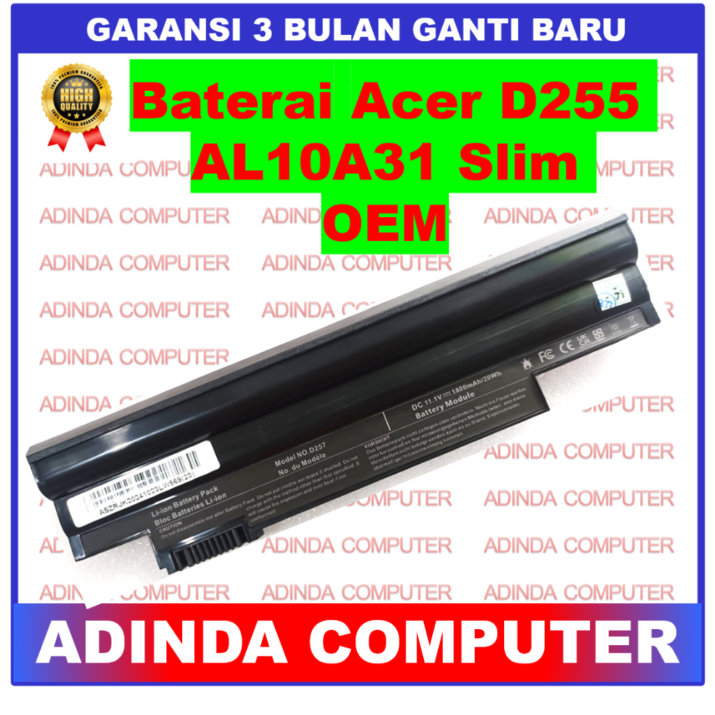 Baterai Acer D255 AOD257 D257 AO257 527 AOD270 D270 AO270 270 SLIM OEM