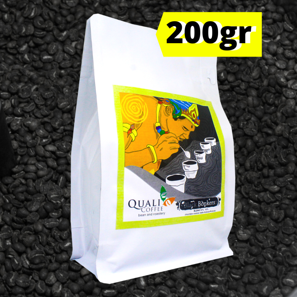 

Kopi Black Bonkers 200 gram Espresso Blend (50% Arabica - 50% Robusta) by Quali Coffee