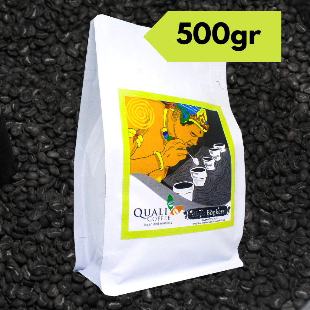 

Kopi Black Bonkers 500 gram Espresso Blend (50% Arabica - 50% Robusta) by Quali Coffee