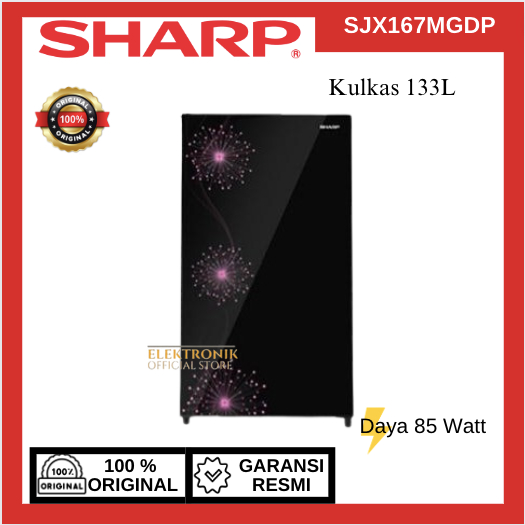 SHARP KULKAS 1 PINTU SJX167MGDP 128L/SJX-167MGDP/SJX 167MGDP/SHARP KULKAS 1 PINTU/SHARP KULKAS LOW W