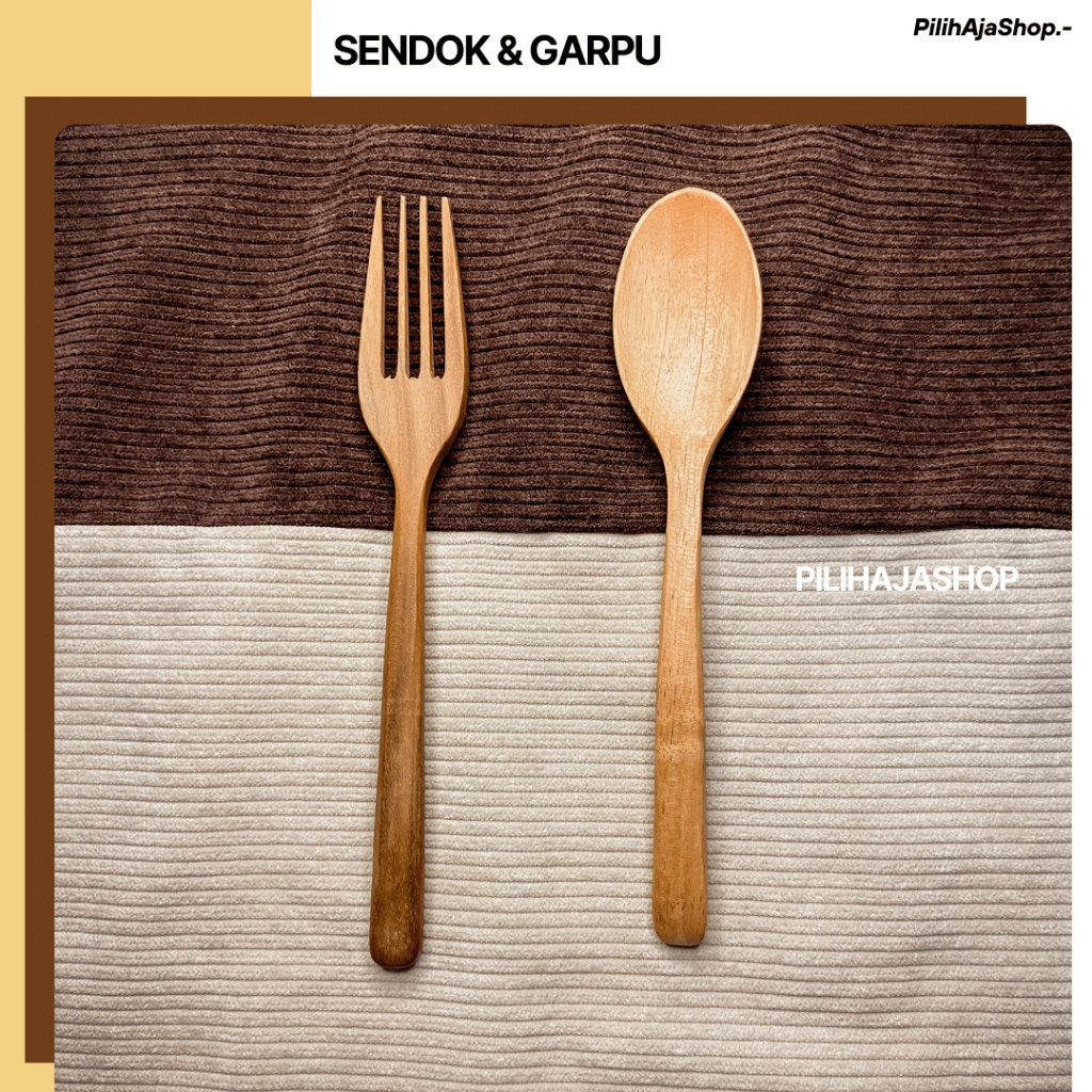 Sendok Garpu Kayu / Sendok Garpu / Satu Set Sendok Garpu / Sendok Kayu / Garpu Kayu