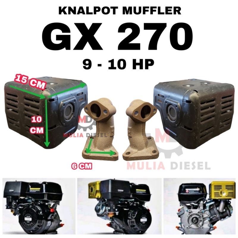 Knalpot Jos Muffler Mesin Penggerak Generator GX270 GX 270 9 10 HP