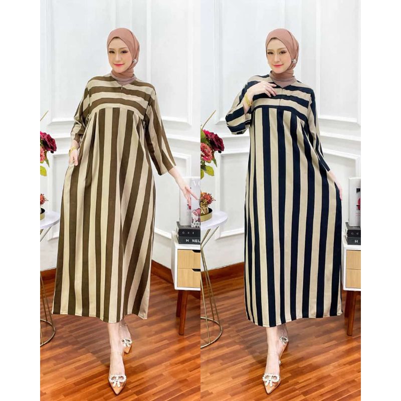GAMIS MIDI SALUR LENGAN 3/4  GAMIS MOTIF KOTAK KOTAK GAMIS RESLETING BUSUI